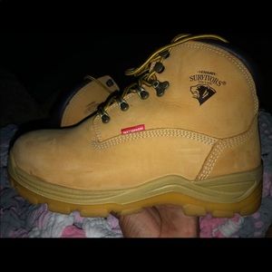 Steel toe waterproof work boots